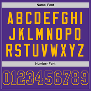 Custom Purple Gold Mesh Authentic Throwback Football Jersey