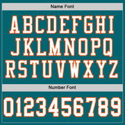Custom Teal White-Orange Mesh Authentic Football Jersey