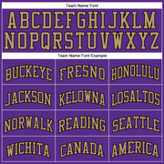 Custom Purple Black Pinstripe Black-Old Gold Authentic Basketball Jersey