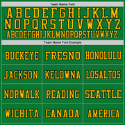 Custom Grass Green Gold-Black Mesh Authentic Throwback Football Jersey