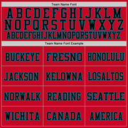 Custom Red Black-Teal Mesh Authentic Football Jersey