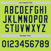 Custom Neon Green Navy-White Authentic Throwback Basketball Jersey