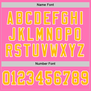 Custom Pink Gold-White Mesh Authentic Football Jersey