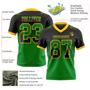 Custom Black Grass Green-Yellow Mesh Authentic Gradient Square Shape Flag Football Jersey