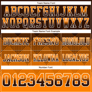 Custom Brown Orange-White Mesh Authentic Gradient Square Shape Flag Football Jersey