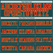 Custom Midnight Green Red-Gold Mesh Authentic Football Jersey