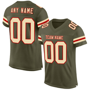 Custom Olive Cream-Red Mesh Authentic Salute To Service Football Jersey