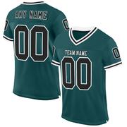 Custom Midnight Green Black-White Mesh Authentic Throwback Football Jersey