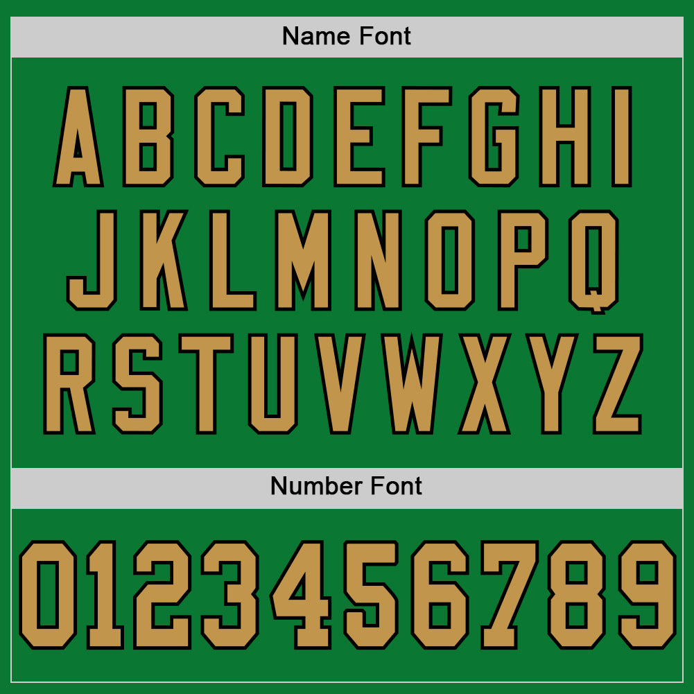 Custom Grass Green Old Gold-Black Mesh Authentic Throwback Football Jersey