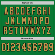 Custom Grass Green Old Gold-Black Mesh Authentic Throwback Football Jersey