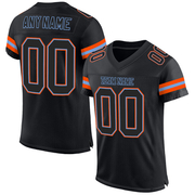 Custom Black Black-Orange Mesh Authentic Football Jersey