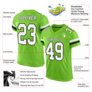 Custom Neon Green White-Black Mesh Authentic Football Jersey