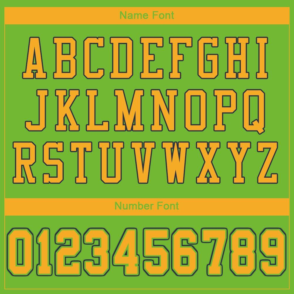 Custom Neon Green Gold-Navy Mesh Authentic Football Jersey