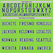 Custom Neon Green Navy-White Mesh Authentic Throwback Football Jersey