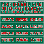 Custom Kelly Green Red-Black Mesh Authentic Throwback Football Jersey