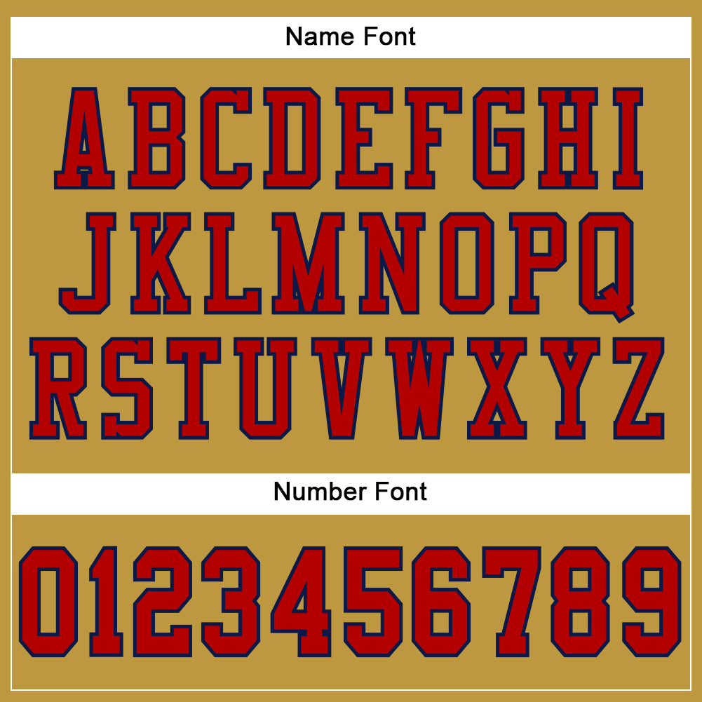 Custom Old Gold Red-Navy Mesh Authentic Football Jersey