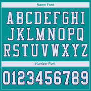 Custom Aqua White-Purple Mesh Authentic Football Jersey