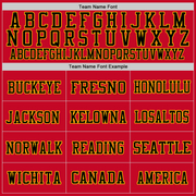 Custom Red Black-Gold Mesh Authentic Throwback Football Jersey