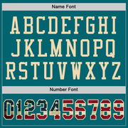 Custom Teal Vintage USA Flag-City Cream Mesh Authentic Football Jersey