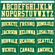 Custom Kelly Green White-Yellow Mesh Authentic Football Jersey