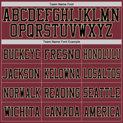 Custom Burgundy Black-Cream Mesh Authentic Football Jersey