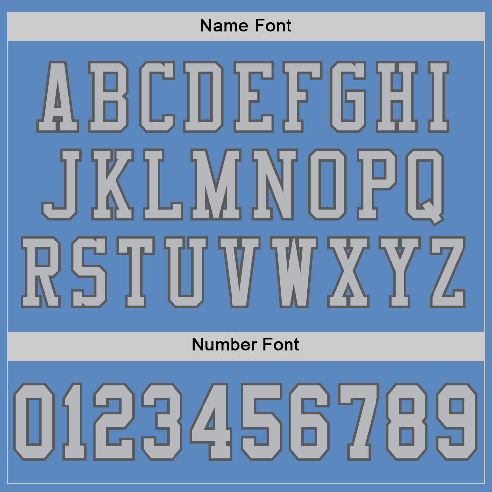 Custom Light Blue Gray-Steel Gray Mesh Authentic Football Jersey