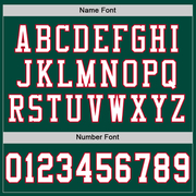 Custom Green White-Red Mesh Authentic Throwback Football Jersey