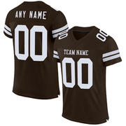 Custom Brown White Mesh Authentic Football Jersey