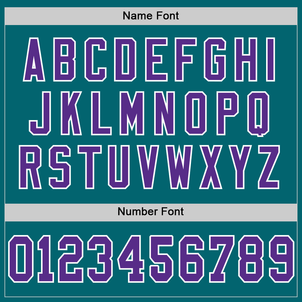 Custom Teal Purple-White Mesh Authentic Throwback Football Jersey