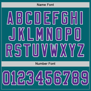 Custom Teal Purple-White Mesh Authentic Throwback Football Jersey