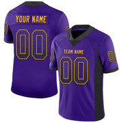 Custom Purple Black-Gold Mesh Drift Fashion Football Jersey