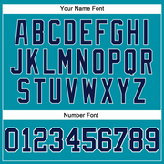 Custom Teal Navy Pinstripe Navy-White Authentic Basketball Jersey