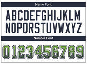 Custom Neon Green Navy-Gray Mesh Drift Fashion Football Jersey