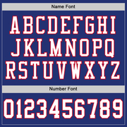 Custom Royal White-Red Mesh Authentic Throwback Football Jersey