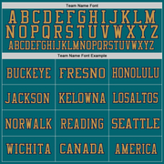 Custom Teal Navy-Old Gold Mesh Authentic Throwback Football Jersey