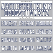 Custom Gray White-Navy Mesh Authentic Football Jersey
