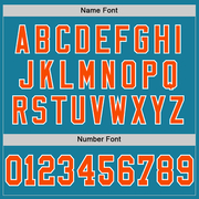 Custom Panther Blue Orange-White Mesh Authentic Throwback Football Jersey