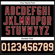 Custom Black Cream-Crimson Mesh Authentic Football Jersey