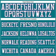Custom Teal White-Purple Mesh Authentic Football Jersey