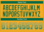 Custom Gold Kelly Green-White Mesh Drift Fashion Football Jersey