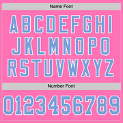 Custom Pink Light Blue-White Mesh Authentic Throwback Football Jersey