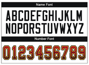 Custom Scarlet Black-Gold Mesh Drift Fashion Football Jersey