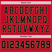 Custom Red Black-Old Gold Mesh Authentic Throwback Football Jersey