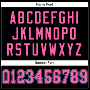 Custom Black Pink-Light Blue Mesh Authentic Football Jersey