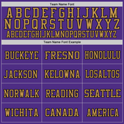 Custom Purple Old Gold-Black Mesh Authentic Throwback Football Jersey