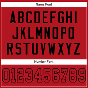 Custom Red Red-Black Mesh Authentic Football Jersey