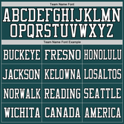 Custom Midnight Green White-Old Gold Mesh Authentic Football Jersey