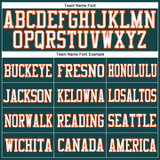 Custom Midnight Green White-Orange Mesh Authentic Football Jersey