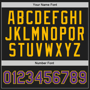 Custom Black Purple-Gold Authentic Throwback Basketball Jersey