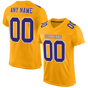 Custom Gold Purple-White Mesh Authentic Football Jersey
